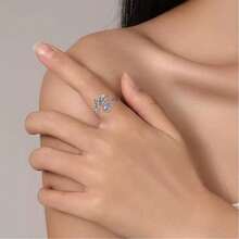 1pc Vintage Boho Moonstone Adjustable Open Ring, Spoon & Bow Knot Design - Antique Silver - View 5