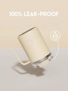 Meoky 14oz Stainless Steel Insulated Tumbler With Handle - Leak-Proof, Thermal Travel Mug With Straw, Vacuum Insulated, Hot & Cold - Beige - View 7