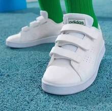 Adidas neo ADVANTAGE 舒適百搭 耐磨 低筒 兒童板鞋 - 白色 - 查看 1