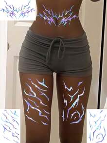 8 Sheets Rumi Tattoos Temporary KpopDemonHunters Face Tattoos Waterproof Body Stripes Tattoo Stickers For Halloween Rumi Cosplay Makeup Party Prom Music Festival Karneval Fasching Accessories