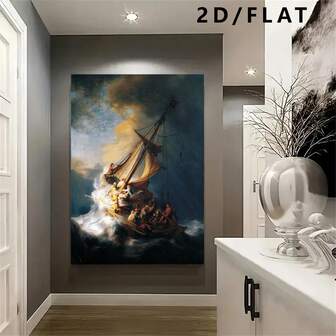 1 pieza Pintura al óleo sobre lienzo con estilo clásico vintage de Rembrandt, obra de arte mural, apta para uso interior y exterior, perfecta para decoración de dormitorio, sala de estar, bar, baño, hogar y dormitorio (sin marco/con marco)
