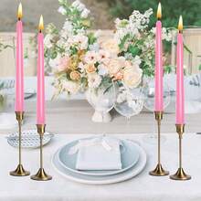 10 Inch Pink Taper Candles,Set Of 4 Tapered Candle, Tall Candlesticks,Conical Stick Candles,Less,For Home Dinner, Party, Wedding, Halloween, Christmas (Pink, 10inch){Inchcolor_nameinch:InchPinkinch,Inchsize_nameinch:Inch10inchinch} - Berwarna merah muda - View 5