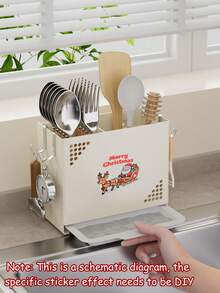 1 件餐具架，带独立隔间，可放置叉子、刀子和筷子。现代厨房收纳架，理想礼物，厨房餐具架，台面收纳架，餐具储物盒，节日装饰，乡村风格圣诞装饰，以及礼品