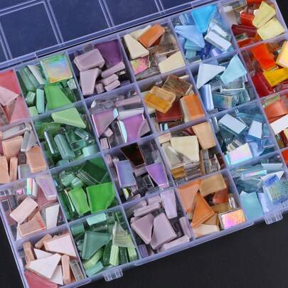 600G/Box Irregular Glass Mosaic Tiles - Premium Craft Decorative Pieces For Creative Art, Painting, Handmade Jewelry, And DIY Projects