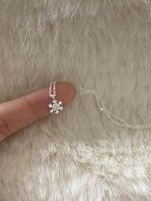 1件锆石雪花项链，圣诞雪花锁骨链，秋冬促销，优雅百搭，适合日常作为圣诞礼物 - 1 - 查看 6