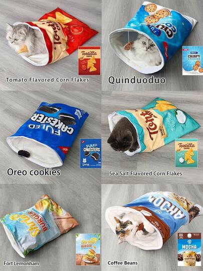 FULED 猫隧道玩具，猫钻袋，猫咪生日礼物，全身带皱纸猫隧道袋（发出声音，声音对猫咪有吸引力，不建议夜间使用）可折叠互动猫钻袋宠物玩具带毛绒球，猫隧道袋，室内猫咪自互动玩具