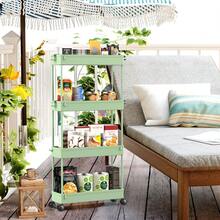 4-Tier Slim Rolling Storage Cart Storage Cart Organizer Rolling Utility Cart, Mobile Shelving Unit Slide Out Storage Shelves For Kitchen Living Room Bathroom Laundry Room & Dressers Outdoor Decor - màu xanh lá - Xem 4