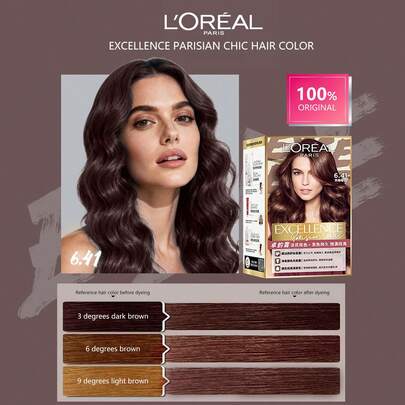 L'Oreal Charming Paris Inspired Hair Dye 6.41, 172ml/5.82 Fl Oz, Fully Covers Gray Hair, Nourishes Hair, Easy And Convenient, Fresh And Pleasant Fragrance