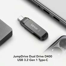Lexar Unidad Dual JumpDrive D400 USB 3.1 Tipo C y Tipo A, hasta 130 MB/s de Lectura (LJDD400128G-BNQNU)(512GB) - Tipo 1 - Ver 7