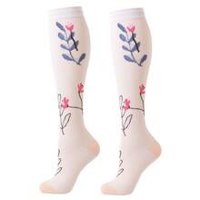 6 pares de calcetines de compresión deportivos de enfermera para mujeres y hombres, calcetines de compresión hasta la rodilla con estampado floral para enfermeras, deportistas, dentistas, médicos, para correr, ciclismo, senderismo. Calcetines de enfermera para el Día de la Enfermera - Multicolor - Ver 7