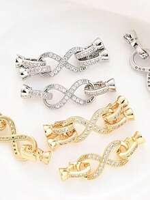 1 Pc Brass Jewelry Accessories -Lnset Zirconia Hook Connector Necklace And Bracelet Making,DIY Accessories