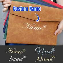 Custom Name Folder - Magnetic Closure,Personalized Leather Folder,Customized Document Bags With Name,Customizable Folders For School,Waterproof And Large Capacity,Birthday Gifts,Back To School Supplies,Examination,Boyfriends,Girlfriends,Family,Office Workers,Customers,Business/Work/Office/School,Office Decor