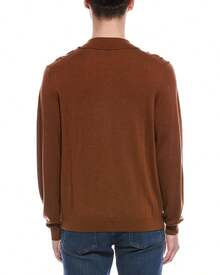 Bruno Magli Cable Front Merino Wool Polo Sweater - Nhiều màu - Xem 3