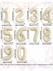 3个32英寸奶油色数字气球和雏菊贴纸，0-9生日数字气球套装，适合生日派对、周年纪念、节日派对、家庭聚会装饰 - 彩色 - 查看 8