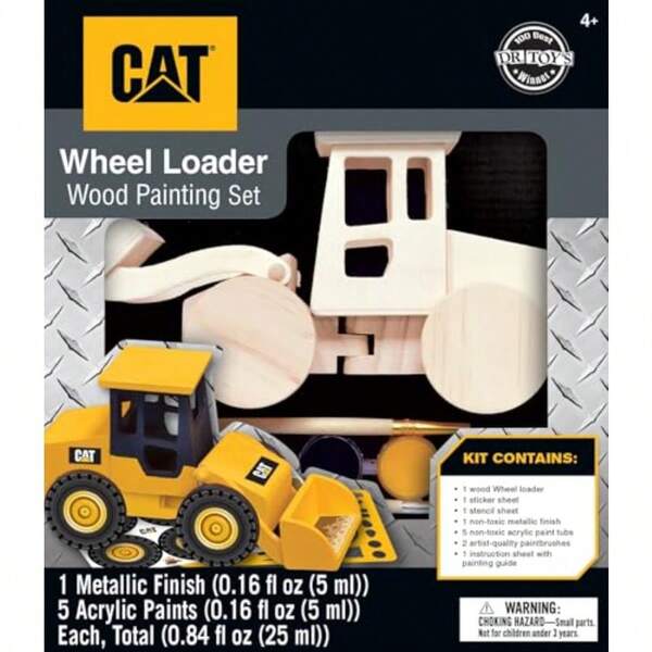 Cat Wheel Loader Wooden Paint Activity Kit