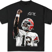 Shedeur Perfect Timing Graphic T-Shirts _ Premium Quality Heavyweight Football Shirts For Adults & Kids - 黑色 - 查看 1