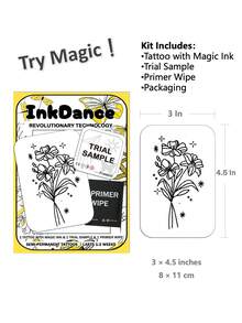 1 Set "Minimalist Floral" Revolutionary Technology Tattoo Stickers, Semi-Permanent Tattoo, Temporary Tattoo, Long-Lasting, Waterproof, Realistic Tattoo Effect, Plant-Based Formula, Product Number X069 - Black - View 3