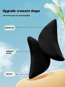 1双女士可调节鞋垫，防摩擦前脚掌垫，透气吸汗，半码鞋垫，适用于高跟鞋和尖头鞋 - 黑色 - 查看 3