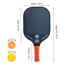 New UpgradeTechnology 16MM Carbon Fiber Pickle Ball Paddle Thermoformed Carbon Pickleball Paddle - Black - View 4