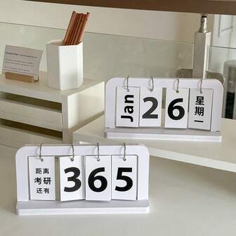 INS สไตล์นอร์ดิก ปฏิทินไม้แบบถาวร พลิกเดือน แสดงวันที่ ตารางนัดหมายบนเดสก์ท็อป แพลนเนอร์รายวัน ออฟฟิศ ของตกแต่งบ้าน อุปกรณ์ประกอบฉากถ่ายภาพ