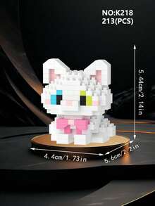 1 Pc Small Granules Building Block Pet Toy, Cute Cat Dogs Series Micro Brick Toys, Creative Cartoon Animal Model Assembly Toy, Well As A Delicate Home Furnishing Ornaments, Desk Decoration, The Best Holiday Gift For Friends Or Loved Ones Room Decoration,Cat,Schnauzer,Border Collie,Building Blocks,Cat,Schnauzer,Cat,Building Blocks,Schnauzer - Multicolor - View 7