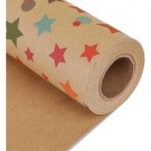 17英寸 x 118英尺 彩色“生日快乐”图案包装纸卷，牛皮纸材质，适用于生日派对、婴儿派对、男孩女孩生日派对 - 彩色生日-H - 查看 8