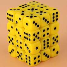 36pcs/Set Luxury 12mm D6 Dice Set - Yellow Rounded Corners, Acrylic (PMMA) For Tabletop Games And Educational Props, Suitable For Christmas, New Year Party Games And Interactive Activities, Vibrant Colors