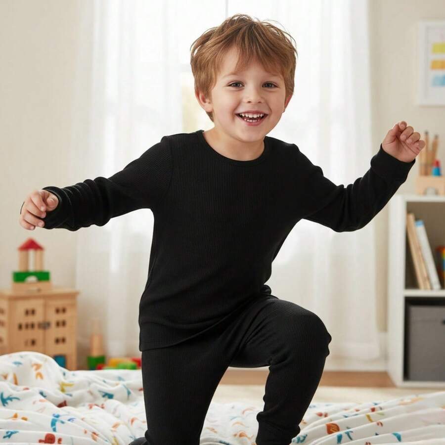 Pijama Térmica niño, niña, pijama Infantil, Playera Y Pantalón Unisex, 2 piezas