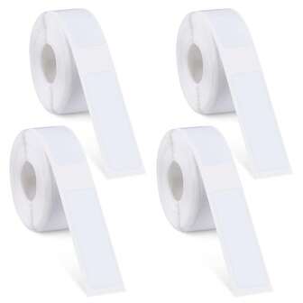 4 paquetes de 12x40mm Cinta de etiqueta térmica compatible con Phomemo D30 D11 D110 P12 P15 Impresora de etiquetas - Etiquetas adhesivas blancas impermeables, resistentes al desgarro, rollos de etiquetas de repuesto para organizar frascos, archivos, oficina y hogar