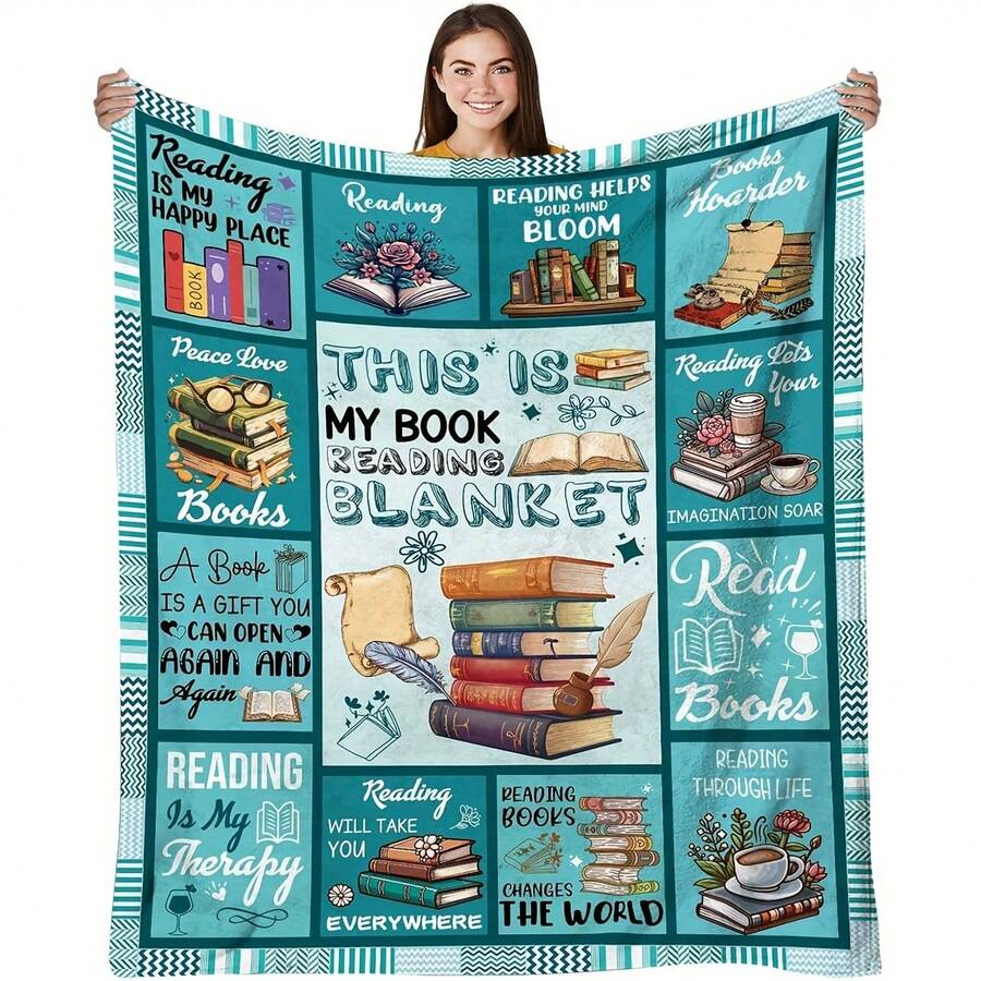 Book Lovers Throw Blanket - Cozy Reading, Home Decor, Gift For Bibliophiles - Books & Floral Patterns,Super Soft Flannel Printed Blanket,As Birthday Gifts, Family, Wedding, Souvenir Blankets, Polyester Blankets Suitable For All Seasons, Washable, Machine Washable, Lightweight, Breathable, Comfortable, Warm, Unique, 280gsm For Him, Her Personalized Ideal Gifts For Her, Him, Family, Boyfriend, Girlfriend, Father, Family, Mother, Lover, Daughter, Son, Grandfather, Grandmother, Friend, Classmate, Pet. Perfect Nap, Camping, Travel, Home, Daily Life, Office Decoration, Birthday, Anniversary, Valentine's Day, Thanksgiving, Christmas, Halloween, Mother's Day, Father's Day, Wedding, New Year Gifts ,Sofa,Bed,Car,Bedroom,Living Room,Office, Outdoor Camping, Beach,Wall Decoration - Nhiều màu 7 - Xem 1