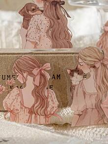 30pcs/Pack Vintage Girl Silhouette Stickers, Scrapbooking Decorative Stickers For Diary, Photo Album, Craft DIY - Multicolor - View 9