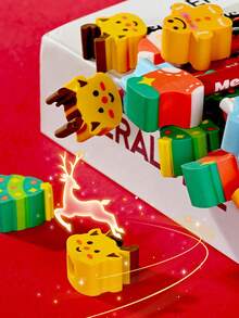 12pcs Christmas Big Leather Pencil, Cartoon Kindergarten Elementary School Students Can Eraser Christmas Prize Gift