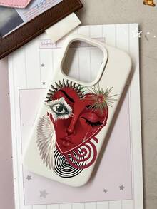 1个极简主义个性化爱心图案乳白色液体大孔镜头防震防指纹手机壳，兼容 16/16Pro/16Plus/15/15ProMax/15Pro/11/12/13/14ProMax/11Pro/11ProMax/12Pro/12ProMax/13Pro/13ProMax/14Pro/14ProMax，软壳，优雅 - 彩色 - 查看 3