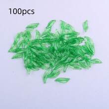 100Pcs Acrylic Green Leaf Beads, Transparent Leaves Beads Charms For Jewelry Making Necklace Earring Spring Plant DIY Crafts