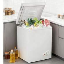 7.0 Cu Ft Deep Freezer With Removable Storage Basket, Black Top Open Door Freezer With 7 Level Adjustable Temperature,7.6-6.8°F - US B Type Plug(110-127V) - View 2
