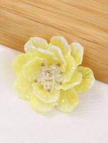 1 Pair Fashionable Sweet Acrylic Flower Stud Earrings, Elegant Crystal Earrings For Vacation, Casual And Daily Wear - Hoa tai - Xem 9