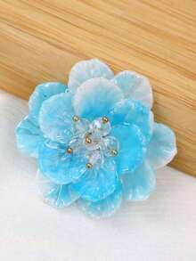 1 Pair Fashionable Sweet Acrylic Flower Stud Earrings, Elegant Crystal Earrings For Vacation, Casual And Daily Wear - Hoa tai - Xem 11