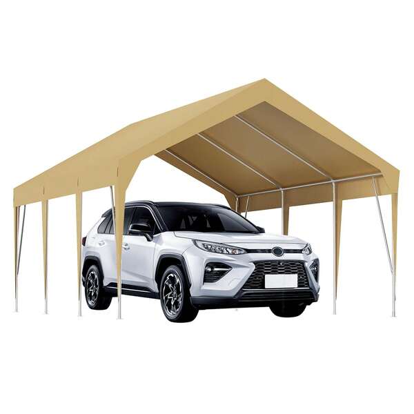 Huisuilinss Carport Canopy,Metal Carport,Car Canopy With Galvanized Steel Frame,Waterproof UV Protected,Portable Garage Shelter,Storage Party Tent For Car Boat Truck Motorcycle
