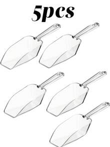 1/2/3pcs Transparent Plastic Ice Scoop, Multi-Function Refrigerator Ice Tray Scoop, Multi-Purpose Kitchen Scoop, Ice Scoop Bath Scoop, Food Candy Sugar Scoop, Frosted Transparent Ice Scoop, Milk Tea Shop Kitchen Grain Ice Scoop - Multicolor - View 19