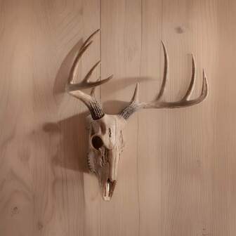 Handmade Vintage Resin Ram Horn Wall Decor - Rustic Deer Skull Decoration, Suitable For Halloween, Christmas, Easter - No Electricity Required, Easy To Install Home Decor | Deer Horn Design | Earthy Textured Surface, Halloween Collectible Architecture & Accessories, Farmhouse Style, Durable Material, Crafted With Care, Essential For Holiday Shopping