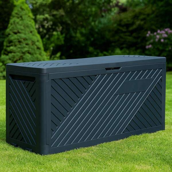  Gr8 Garden Anthracite 280L Plastic Storage Box Garden Outdoor Shed Utility Cushion Chest
