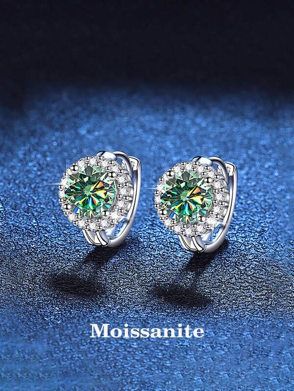 2 Peças Brincos de Moissanite de Prata 925 de 0,5 Quilates, Elegantes e Versáteis, Adequados para Uso Diário, Trabalho, Festa, Joias, Presente do Dia das Mães para Mulheres