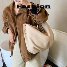 Borsa a tracolla in tela vintage con rivetti, colore unito, con cinghia regolabile per pendolarismo e scuola, borsa a spalla/a tracolla per donna