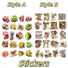 20张/套 DIY热带水果/乡村厨房家居烹饪文具贴纸套装，带有可爱的花卉图案，适用于日记、装饰、相册、手机剪贴簿等。 - 彩色 - 查看 10
