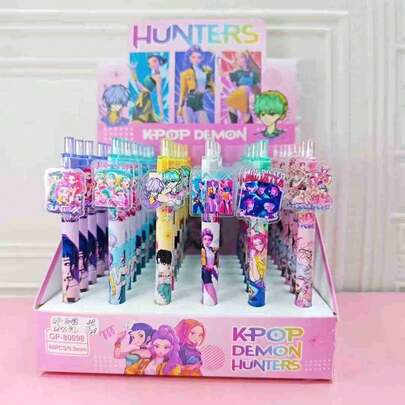 1 pieza Mercancía de anime coreano, grupos de chicos y chicas coreanos con apariencia atractiva, pequeños regalos, pequeñas sorpresas, presiona el bolígrafo para firmar, bolígrafo suave y neutro, núcleo negro de 0.5MM, regala a amigos y familiares, apariencia atractiva, pequeños regalos, rellenos de calcetines navideños, regalos de Navidad, Navidad, decoraciones navideñas, estilo estocástico