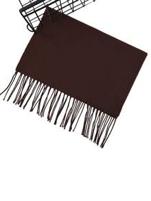 1 pieza Bufanda de unicolor, bufanda larga de punto con flecos unisex cálida, regalo versátil para novio, calentador de cuello, manta, otoño/invierno