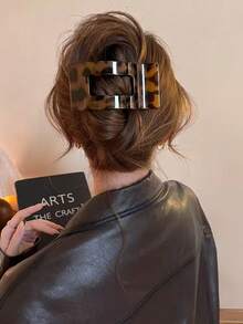 2/1PC Flat Square Grip Clip For Women, Elegant And Simple, Large Hair Clip, Hair Claw At The Back Of The Head, Hair Clip, Hairpin, Stocking Stuffers, Stocking Fillers, Stocking Stuffers For Women, Stocking Fillers Women, Gifts, Gifts, Stocking Fillers, Gifts For Women, Gift, Gift, Stocking Stuffers For Adults, Stocking Fillers For Adult, Hair Stuff, Women's Accessories, Stocking Stuffer, Coming-Of-Age Hair Accessory, Gift Ideas For Women, Beauty Stocking Fillers, Gifts For Women - Multicolor - View 2