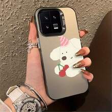 Colorful Silver Phone Case with Puppy Eating Fruit Design for , , and  Models,Compatible with  16, 16 Plus, 16 Pro, 16 Pro Max, 15, 15 Plus, 15 Pro, 15 Pro Max, 14, 14 Plus, 14 Pro, 14 Pro Max, 13, 13 Pro, 13 Pro Max, 12, 12 Pro, 12 Pro Max, 11, 11 Pro Max, 7, 8, X, XS.For : Silver Edition for  Galaxy S25 Ultra, S24 Plus, S23 FE, S21 Pro, S22, S20, A03s, A05s, A14, A31, A53, A34, A10, A04e, M04, A33, A35, A55, A72, A71, A70, A22, A16, A06, A20s, A54.Trendy new fashion design. - Beis - Ver 3