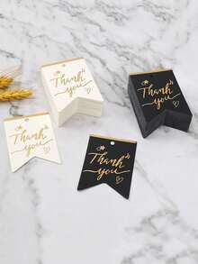 100pcs Thank You Kraft Paper Gift Wrapping Tags - Vintage Hanging Labels For Wedding, Birthday, Diy Crafts, And Home Gift Packaging Decorations - Swallowtail - View 5