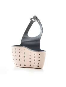 1 件装水槽悬挂式沥水篮，配有硅胶储物盒、可调节肩带沥水架、海绵架、水龙头挂篮、厨房储物袋，非常适合在厨房存放海绵和抹布